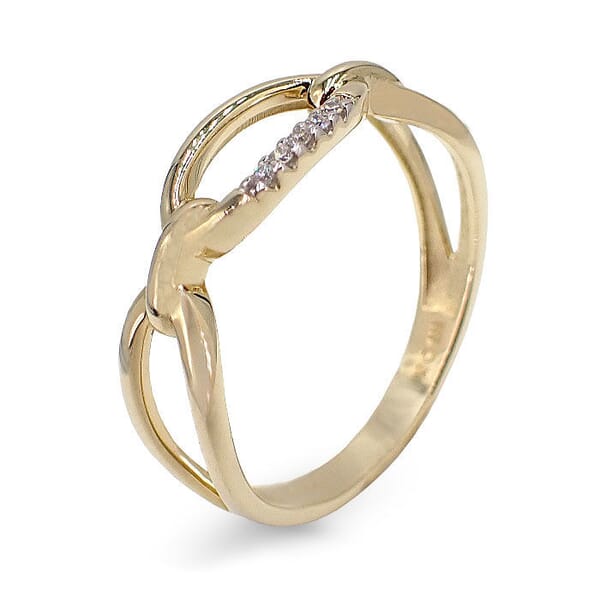 Diamantring i gult gull med 0.025 ct W-Si - BUR537827